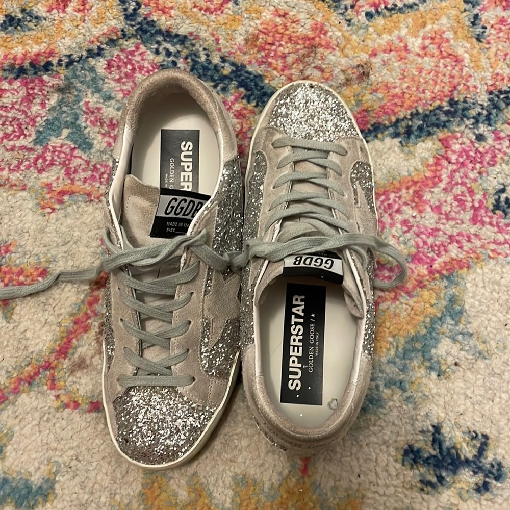 Sparkly Golden Goose Superstars